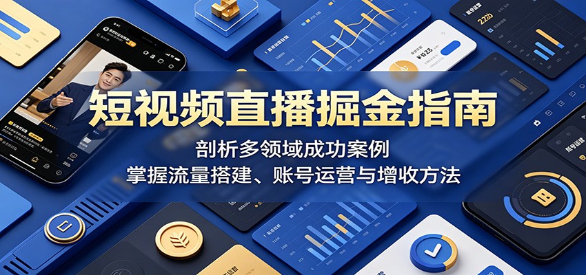 短视频直播掘金指南:剖析多领域成功案例,掌握流量搭建、账号运营与增收方法力繁信息站-闲云创业网-老谢轻创网-中创网-福缘网-冒泡网-资源之家-魔方项目库力繁信息站