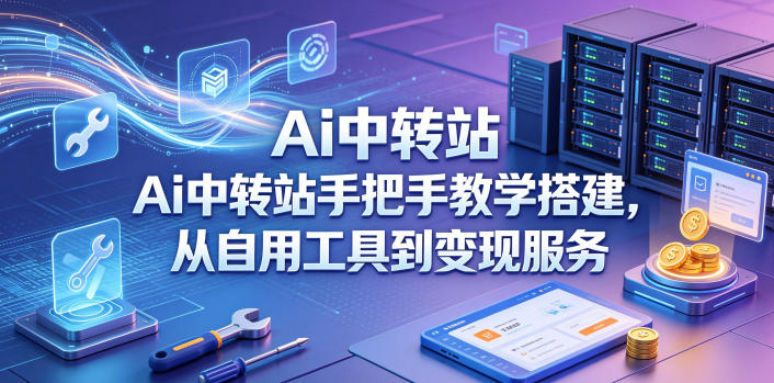 Ai中转站手把手教学搭建，从自用工具到变现服务力繁信息站-闲云创业网-老谢轻创网-中创网-福缘网-冒泡网-资源之家-魔方项目库力繁信息站