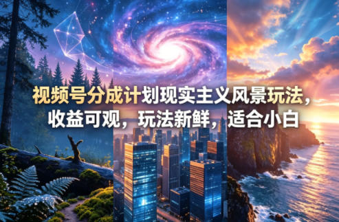 视频号分成计划现实主义风景玩法，收益可观，玩法新鲜，适合小白力繁信息站-闲云创业网-老谢轻创网-中创网-福缘网-冒泡网-资源之家-魔方项目库力繁信息站