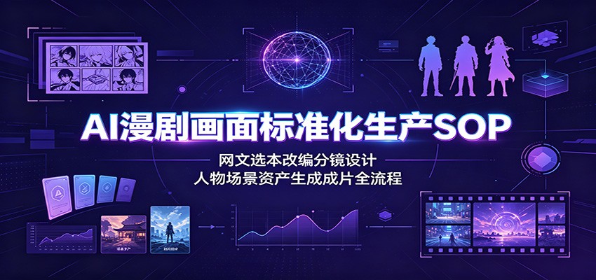 AI漫剧画面标准化生产SOP:网文选本改编分镜设计,人物场景资产生成成片全流程力繁信息站-闲云创业网-老谢轻创网-中创网-福缘网-冒泡网-资源之家-魔方项目库力繁信息站
