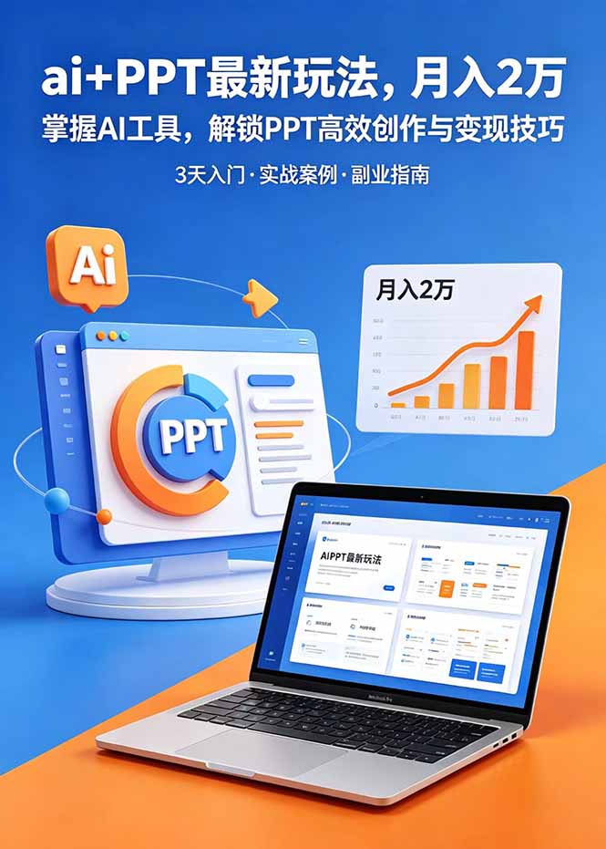 ai+PPT最新玩法,月入2万掌握AI工具,解锁PPT高效创作与变现技巧3天入门,实战案例·副业指南力繁信息站-闲云创业网-老谢轻创网-中创网-福缘网-冒泡网-资源之家-魔方项目库力繁信息站
