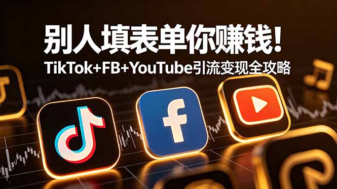 别人填表单你赚钱!TikTok+FB+YouTube 引流变现全攻略【原创双语字幕】力繁信息站-闲云创业网-老谢轻创网-中创网-福缘网-冒泡网-资源之家-魔方项目库力繁信息站