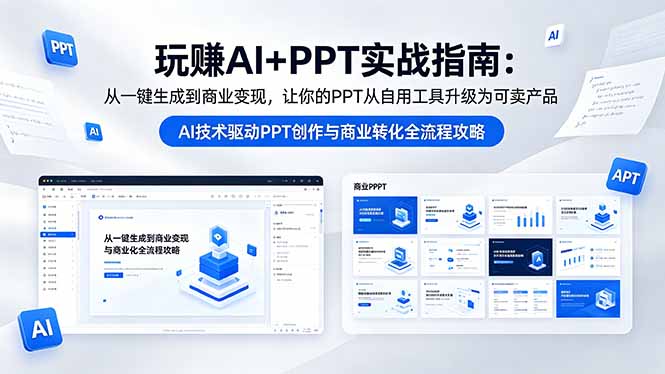 玩赚AI+PPT实战指南-更新5月13:从一键生成到商业变现,让你的PPT从自用工具升级为可卖产品力繁信息站-闲云创业网-老谢轻创网-中创网-福缘网-冒泡网-资源之家-魔方项目库力繁信息站