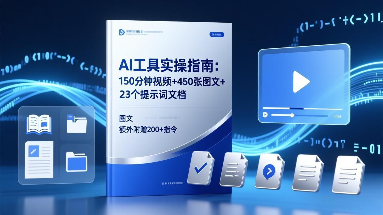 AI工具实操指南：150分钟视频+450张图文+23个提示词文档，额外附赠200+指令力繁信息站-闲云创业网-老谢轻创网-中创网-福缘网-冒泡网-资源之家-魔方项目库力繁信息站