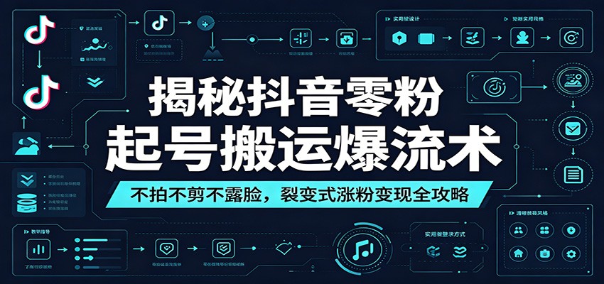 揭秘抖音零粉起号搬运爆流术:不拍不剪不露脸,裂变式涨粉变现全攻略力繁信息站-闲云创业网-老谢轻创网-中创网-福缘网-冒泡网-资源之家-魔方项目库力繁信息站