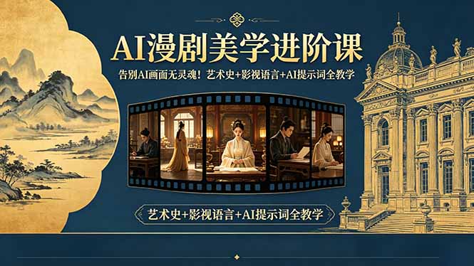 告别AI画面无灵魂!AI漫剧美学进阶课-更新,艺术史+影视语言+AI提示词全教学力繁信息站-闲云创业网-老谢轻创网-中创网-福缘网-冒泡网-资源之家-魔方项目库力繁信息站