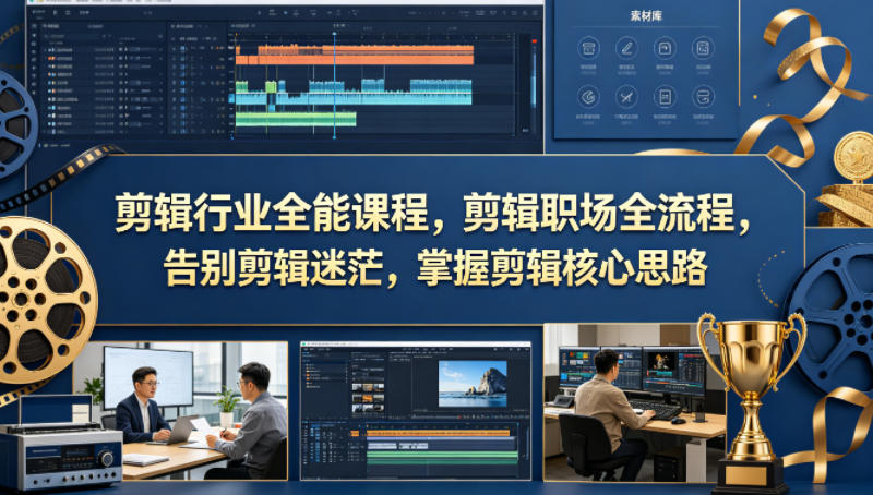 剪辑行业全能课程，剪辑职场全流程，告别剪辑迷茫，掌握剪辑核心思路力繁信息站-闲云创业网-老谢轻创网-中创网-福缘网-冒泡网-资源之家-魔方项目库力繁信息站