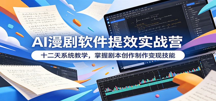 AI漫剧软件提效实战营:十二天系统教学,掌握剧本创作制作变现技能力繁信息站-闲云创业网-老谢轻创网-中创网-福缘网-冒泡网-资源之家-魔方项目库力繁信息站