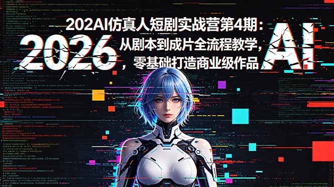 2026AI仿真人短剧实战营第4期：从剧本到成片全流程教学，零基础打造商业级作品力繁信息站-闲云创业网-老谢轻创网-中创网-福缘网-冒泡网-资源之家-魔方项目库力繁信息站