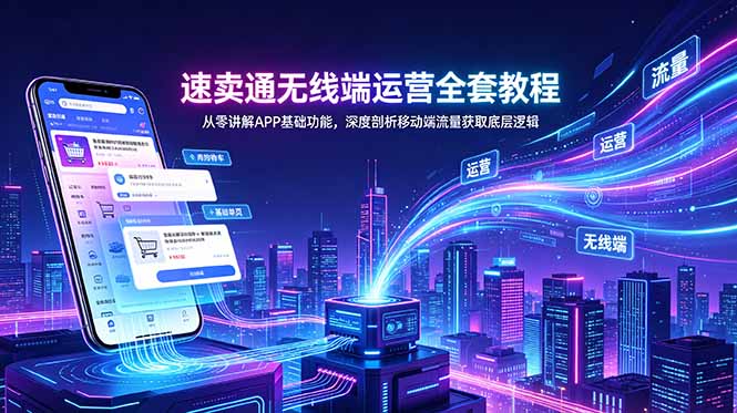 速卖通无线端运营全套教程,从零讲解APP基础功能,深度剖析移动端流量获取底层逻辑力繁信息站-闲云创业网-老谢轻创网-中创网-福缘网-冒泡网-资源之家-魔方项目库力繁信息站