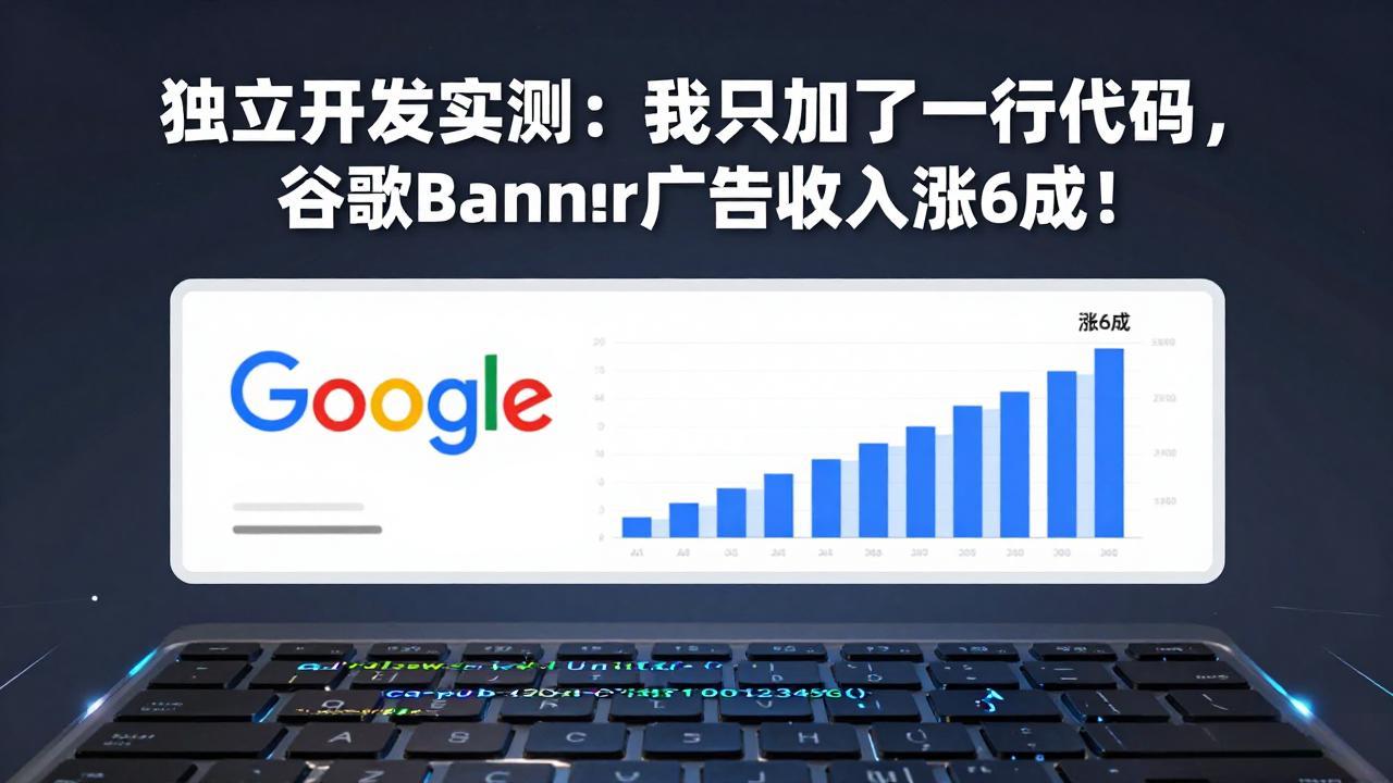 付费文章：独立开发实测：我只加了一行代码，谷歌Banner广告收入涨6成！力繁信息站-闲云创业网-老谢轻创网-中创网-福缘网-冒泡网-资源之家-魔方项目库力繁信息站