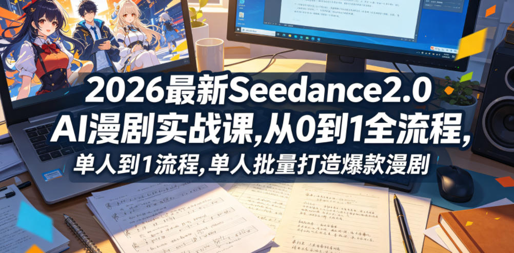 2026最新Seedance2.0 AI漫剧实战课,,从0到1全流程,单人批量打造爆款漫剧力繁信息站-闲云创业网-老谢轻创网-中创网-福缘网-冒泡网-资源之家-魔方项目库力繁信息站