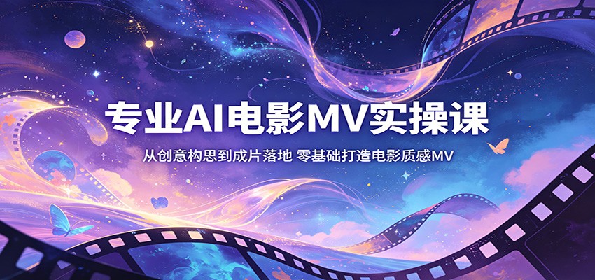 专业AI电影MV实操课：从创意构思到成片落地，零基础打造电影质感MV力繁信息站-闲云创业网-老谢轻创网-中创网-福缘网-冒泡网-资源之家-魔方项目库力繁信息站