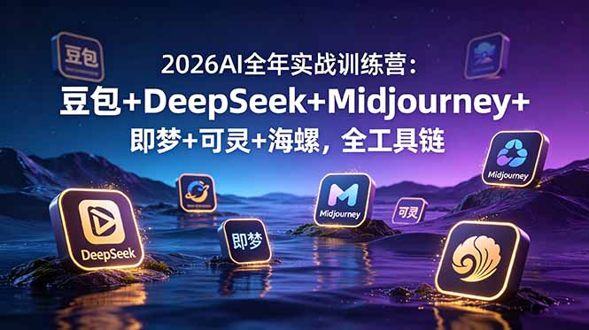 2026AI全年实战训练营：豆包+DeepSeek+Midjourney+即梦+可灵+海螺，全工具链力繁信息站-闲云创业网-老谢轻创网-中创网-福缘网-冒泡网-资源之家-魔方项目库力繁信息站