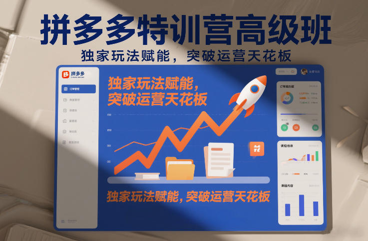 拼多多特训营高阶班，独家玩法赋能，突破运营天花板(更新26年3月)力繁信息站-闲云创业网-老谢轻创网-中创网-福缘网-冒泡网-资源之家-魔方项目库力繁信息站