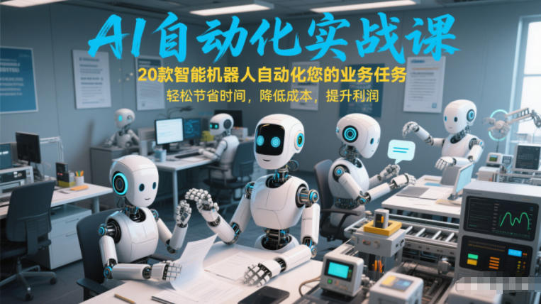 AI自动化实战课：20款智能机器人自动化您的业务任务，轻松节省时间，降低成本，提升利润力繁信息站-闲云创业网-老谢轻创网-中创网-福缘网-冒泡网-资源之家-魔方项目库力繁信息站