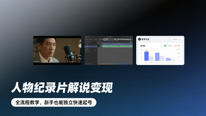 人物纪录片解说变现,全流程教学,新手也能独立快速起号力繁信息站-闲云创业网-老谢轻创网-中创网-福缘网-冒泡网-资源之家-魔方项目库力繁信息站