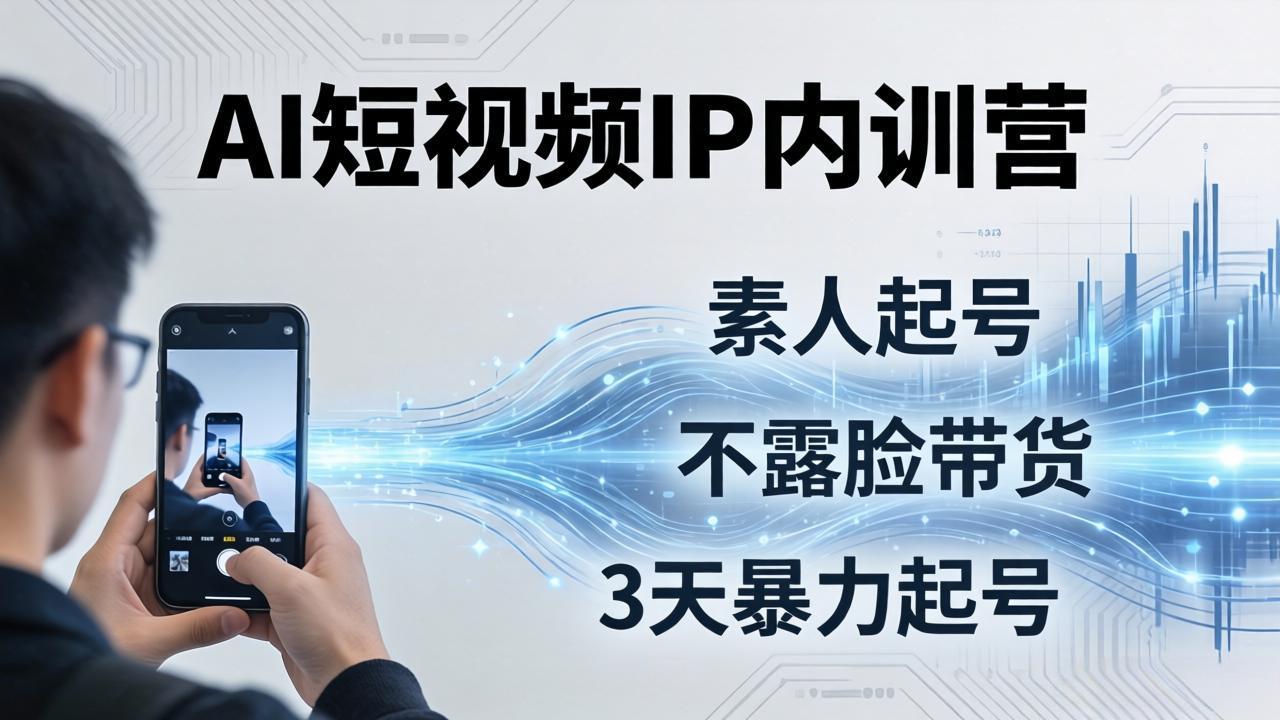 2026AI短视频IP内训营：从素人起号到不露脸带货，3天暴力起号全流程拆解力繁信息站-闲云创业网-老谢轻创网-中创网-福缘网-冒泡网-资源之家-魔方项目库力繁信息站