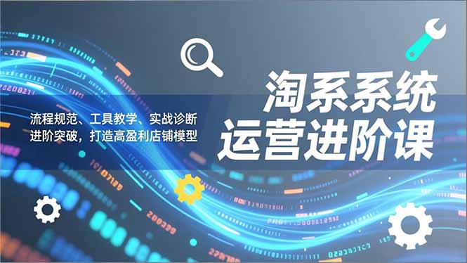 淘系系统运营进阶课2.0，流程规范、工具教学、实战诊断，进阶突破，打造高盈利店铺模型力繁信息站-闲云创业网-老谢轻创网-中创网-福缘网-冒泡网-资源之家-魔方项目库力繁信息站