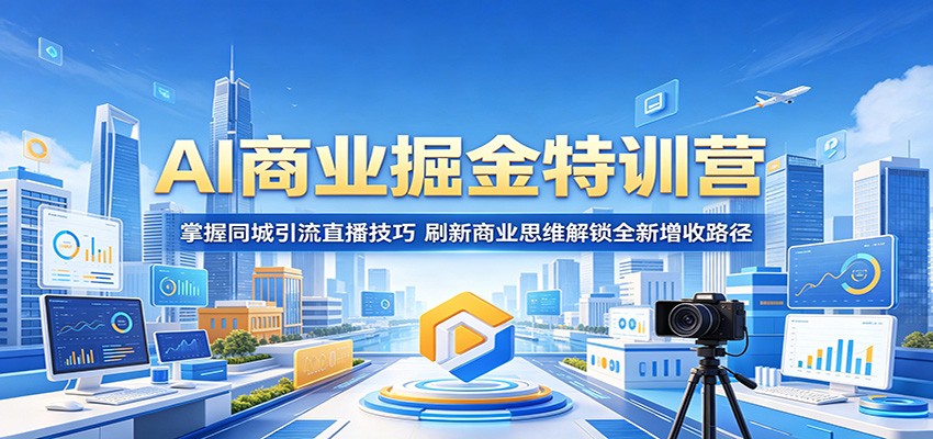 AI商业掘金特训营：掌握同城引流直播技巧，刷新商业思维解锁全新增收路径力繁信息站-闲云创业网-老谢轻创网-中创网-福缘网-冒泡网-资源之家-魔方项目库力繁信息站