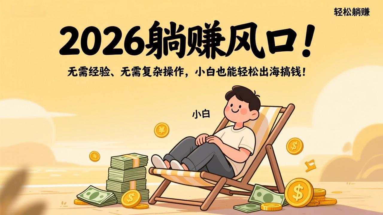 2026躺赚风口！无需经验、无需复杂操作，小白也能轻松出海搞钱！力繁信息站-闲云创业网-老谢轻创网-中创网-福缘网-冒泡网-资源之家-魔方项目库力繁信息站