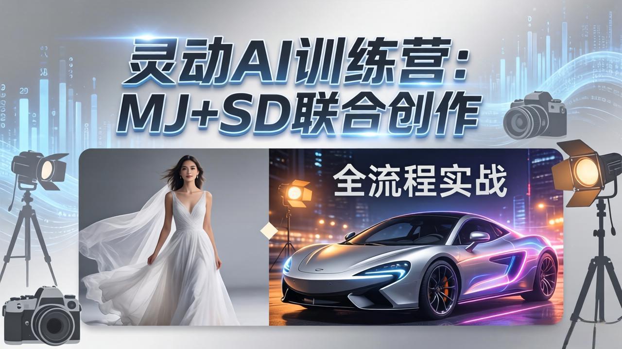 灵动AI训练营-3.0课程:MJ+SD联合创作,从婚纱大片到汽车广告,摄影后期全流程实战力繁信息站-闲云创业网-老谢轻创网-中创网-福缘网-冒泡网-资源之家-魔方项目库力繁信息站