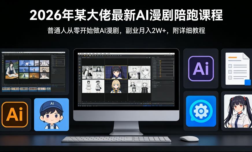 26年某大佬最新Ai漫剧陪跑课程，普通人从零开始做AI漫剧，副业月入2W+力繁信息站-闲云创业网-老谢轻创网-中创网-福缘网-冒泡网-资源之家-魔方项目库力繁信息站