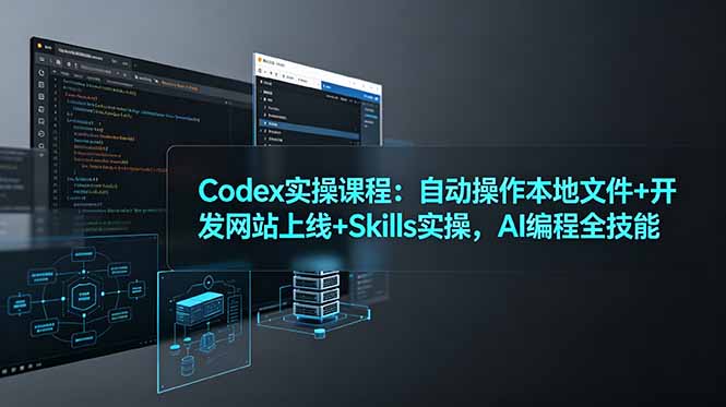 Codex实操课程:自动操作本地文件+开发网站上线+Skills实操,AI编程全技能力繁信息站-闲云创业网-老谢轻创网-中创网-福缘网-冒泡网-资源之家-魔方项目库力繁信息站