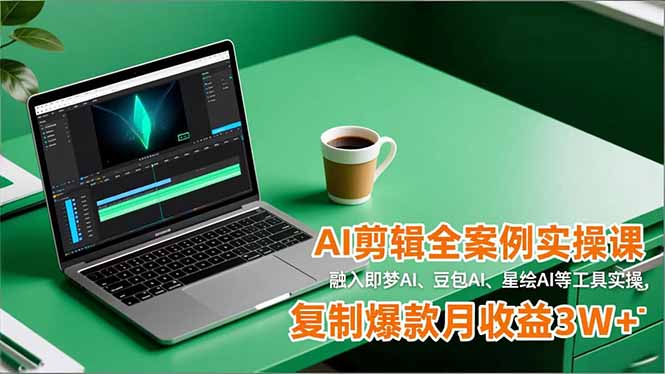 AI剪辑全案例实操课，融入即梦AI、豆包AI、星绘AI等工具实操，复制爆款月收益3W+力繁信息站-闲云创业网-老谢轻创网-中创网-福缘网-冒泡网-资源之家-魔方项目库力繁信息站