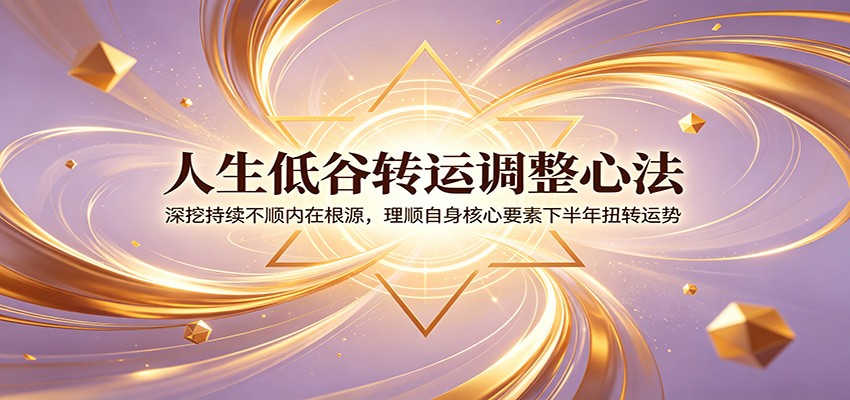 人生低谷转运调整心法：深挖持续不顺内在根源，理顺自身核心要素下半年扭转运势力繁信息站-闲云创业网-老谢轻创网-中创网-福缘网-冒泡网-资源之家-魔方项目库力繁信息站