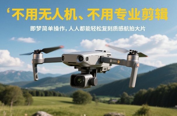 不用无人机、不用专业剪辑，即梦简单操作，人人都能轻松复刻质感航拍大片力繁信息站-闲云创业网-老谢轻创网-中创网-福缘网-冒泡网-资源之家-魔方项目库力繁信息站