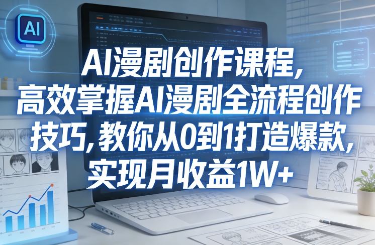 某社群AI漫剧创作课程，高效掌握AI漫剧全流程创作技巧，教你从0到1打造爆款，实现月收益1W+力繁信息站-闲云创业网-老谢轻创网-中创网-福缘网-冒泡网-资源之家-魔方项目库力繁信息站