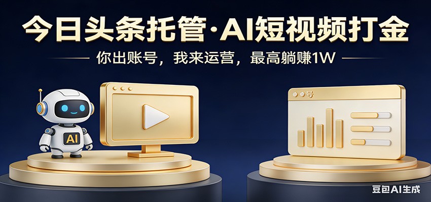 头条号AI托管，我提供作品，你提供账号，每天5分钟发布，小白躺赚3000+力繁信息站-闲云创业网-老谢轻创网-中创网-福缘网-冒泡网-资源之家-魔方项目库力繁信息站