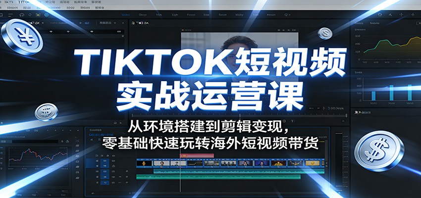 TIKTOK短视频实战运营课:从环境搭建到剪辑变现,零基础快速玩转海外短视频带货力繁信息站-闲云创业网-老谢轻创网-中创网-福缘网-冒泡网-资源之家-魔方项目库力繁信息站