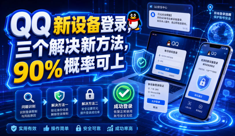 QQ新设备登录,三个解决新方法,90%概率可上力繁信息站-闲云创业网-老谢轻创网-中创网-福缘网-冒泡网-资源之家-魔方项目库力繁信息站