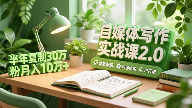 自媒体写作实战课2.0，爆款标题、内容结构、IP打造，半年复制30万粉月入10万+力繁信息站-闲云创业网-老谢轻创网-中创网-福缘网-冒泡网-资源之家-魔方项目库力繁信息站