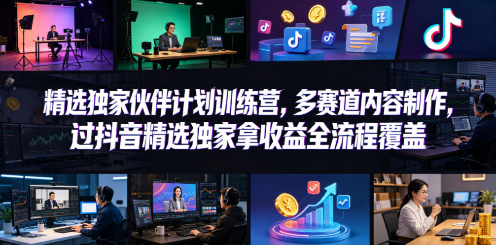 小豁食堂精选独家伙伴计划训练营,多赛道内容制作,过抖音精选独家拿收益全流程覆盖力繁信息站-闲云创业网-老谢轻创网-中创网-福缘网-冒泡网-资源之家-魔方项目库力繁信息站