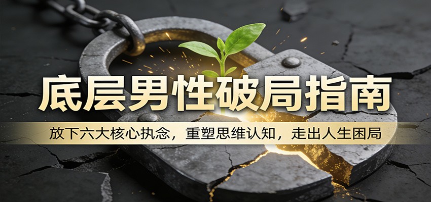底层男性破局指南:放下六大核心执念,重塑思维认知,走出人生困局力繁信息站-闲云创业网-老谢轻创网-中创网-福缘网-冒泡网-资源之家-魔方项目库力繁信息站