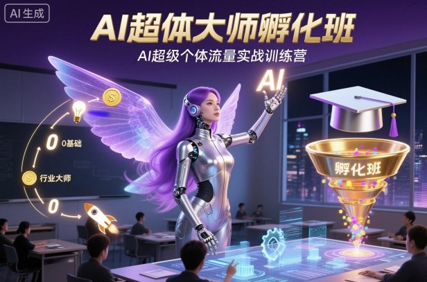 AI超体大师孵化班，AI超级个体流量实战训练营力繁信息站-闲云创业网-老谢轻创网-中创网-福缘网-冒泡网-资源之家-魔方项目库力繁信息站