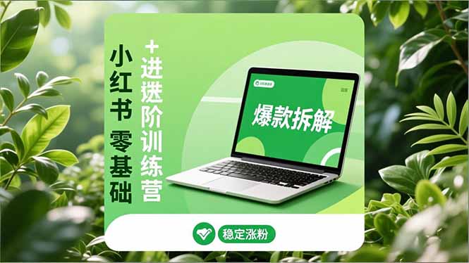 小红书零基础+高阶训练营：安全养号、爆款拆解、长效运营，实现稳定涨粉与变现力繁信息站-闲云创业网-老谢轻创网-中创网-福缘网-冒泡网-资源之家-魔方项目库力繁信息站