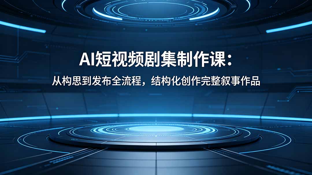 AI短视频剧集制作课:从构思到发布全流程,结构化创作完整叙事作品力繁信息站-闲云创业网-老谢轻创网-中创网-福缘网-冒泡网-资源之家-魔方项目库力繁信息站