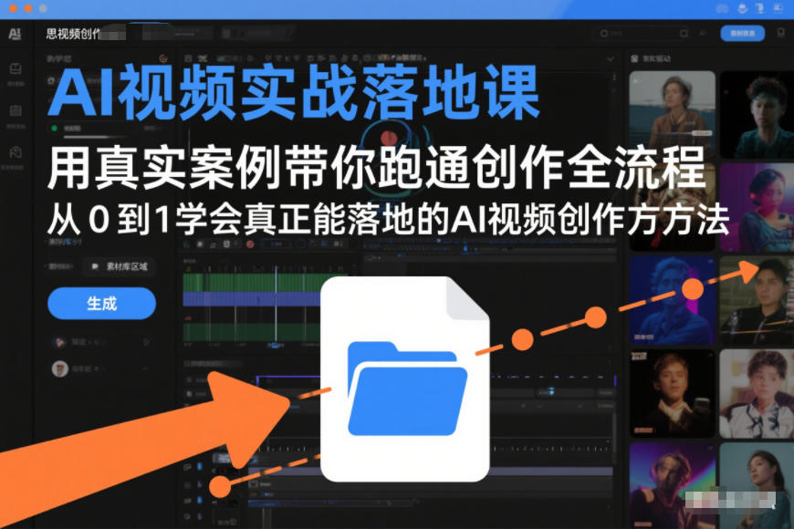 AI视频实战落地课,用真实案例带你跑通创作全流程,从0到1学会真正能落地的AI视频创作方法力繁信息站-闲云创业网-老谢轻创网-中创网-福缘网-冒泡网-资源之家-魔方项目库力繁信息站