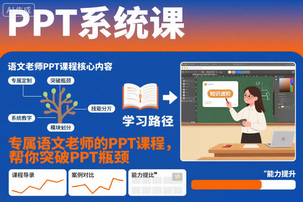 PPT系统课，专属语文老师的PPT课程，帮你突破PPT瓶颈力繁信息站-闲云创业网-老谢轻创网-中创网-福缘网-冒泡网-资源之家-魔方项目库力繁信息站