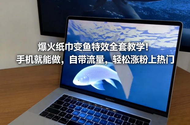 爆火纸巾变鱼特效全套教学！手机就能做，自带流量，轻松涨粉上热门力繁信息站-闲云创业网-老谢轻创网-中创网-福缘网-冒泡网-资源之家-魔方项目库力繁信息站