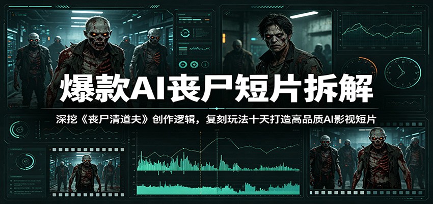 爆款AI丧尸短片拆解:深挖《丧尸清道夫》创作逻辑,复刻玩法快速打造高品质AI影视短片力繁信息站-闲云创业网-老谢轻创网-中创网-福缘网-冒泡网-资源之家-魔方项目库力繁信息站