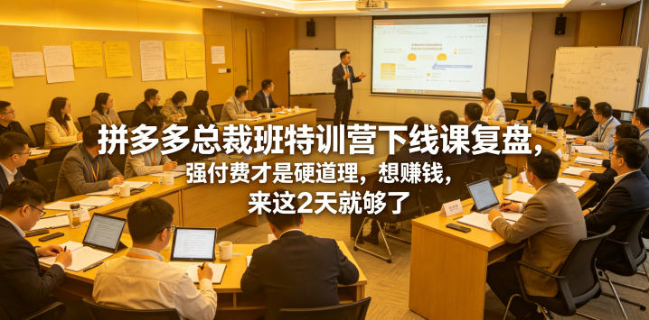 拼多多总裁班特训营下线课复盘,强付费才是硬道理,想賺钱,来这2天就够了力繁信息站-闲云创业网-老谢轻创网-中创网-福缘网-冒泡网-资源之家-魔方项目库力繁信息站
