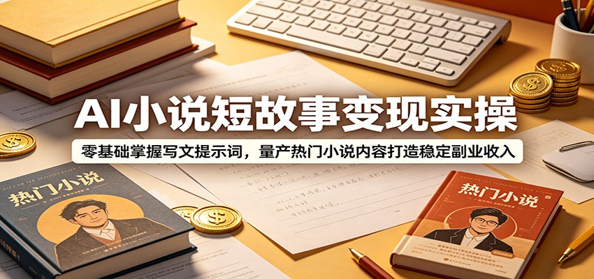AI小说短故事变现实操：零基础掌握写文提示词，量产热门小说内容打造稳定副业收入力繁信息站-闲云创业网-老谢轻创网-中创网-福缘网-冒泡网-资源之家-魔方项目库力繁信息站