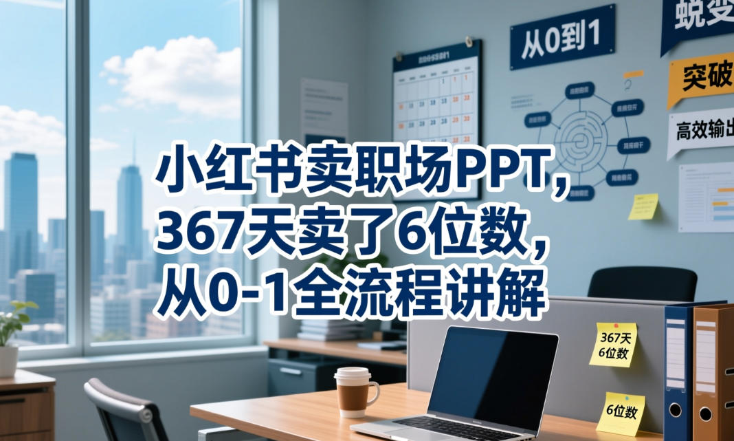 小红书卖职场PPT,367天卖了6位数,从0-1全流程讲解力繁信息站-闲云创业网-老谢轻创网-中创网-福缘网-冒泡网-资源之家-魔方项目库力繁信息站