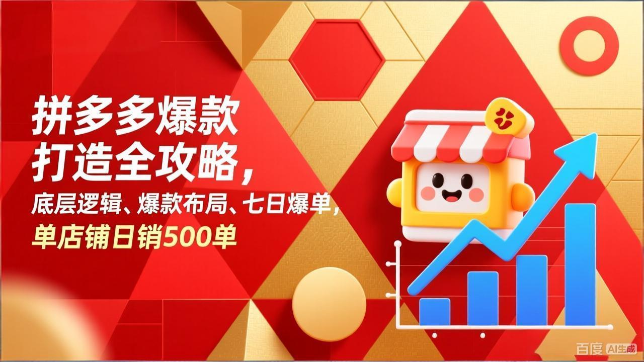 拼多多爆款打造全攻略，底层逻辑、爆款布局、七日爆单，单店铺日销500单力繁信息站-闲云创业网-老谢轻创网-中创网-福缘网-冒泡网-资源之家-魔方项目库力繁信息站