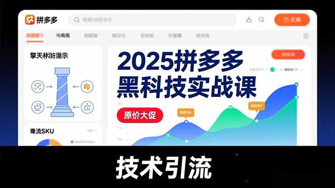 2025拼多多黑科技实战课，擎天柱玩法、爆流SKU、原价大促，技术引流，单店日销轻松破千单力繁信息站-闲云创业网-老谢轻创网-中创网-福缘网-冒泡网-资源之家-魔方项目库力繁信息站